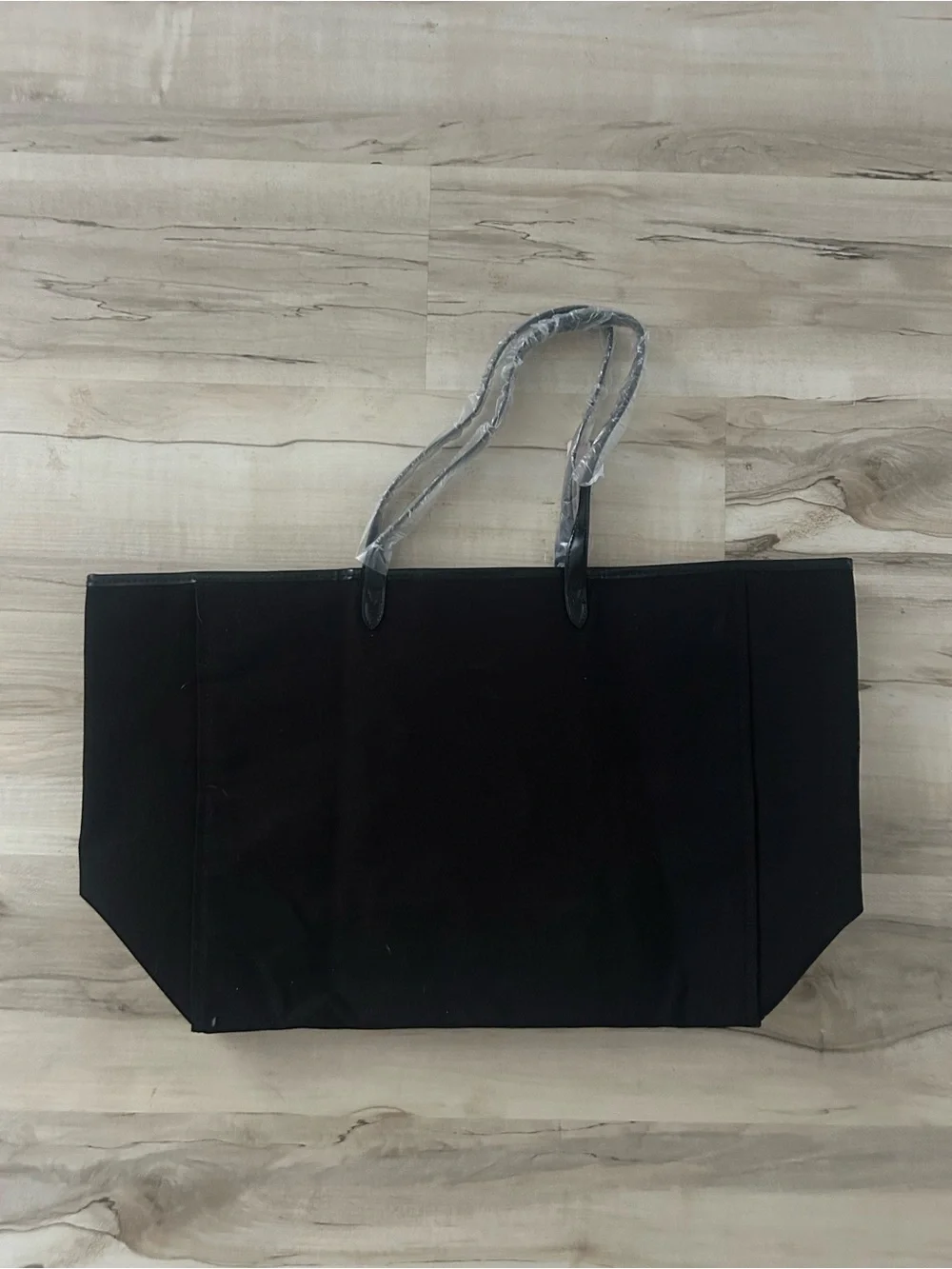 Victoria's Secret Black Sequin Stripe Tote with Metallic Accents